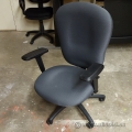 Grey Mid Back Rolling Adjustable Task Chair with Arms
